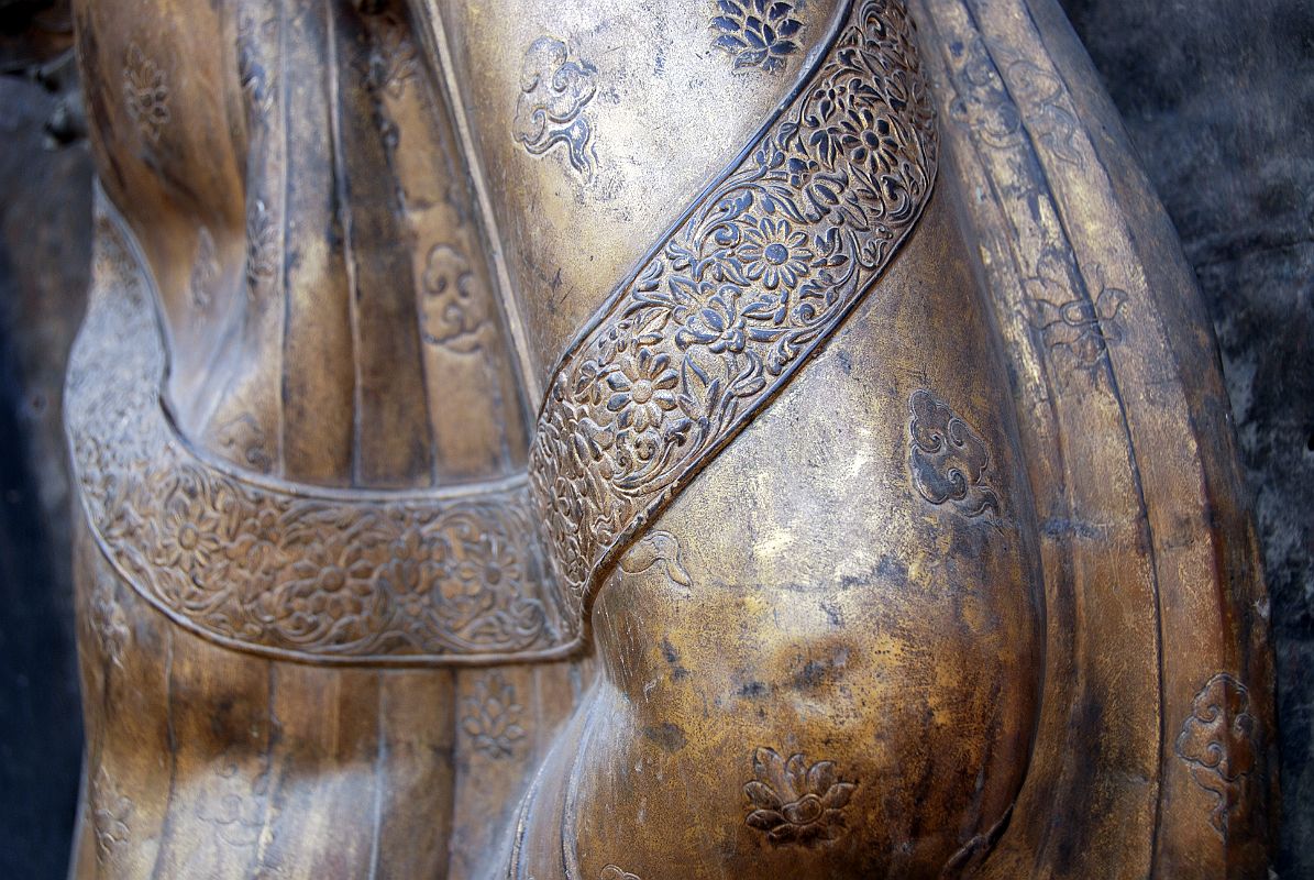 Kathmandu Patan Durbar Square Mul Chowk 10 River Goddess Jamuna Knee Close Up 